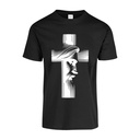 Playera CR/MC Estampada CRUZ IMAGEN JESUS