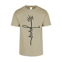Playera CR/MC Estampada CRUZ TEXTO JESUS
