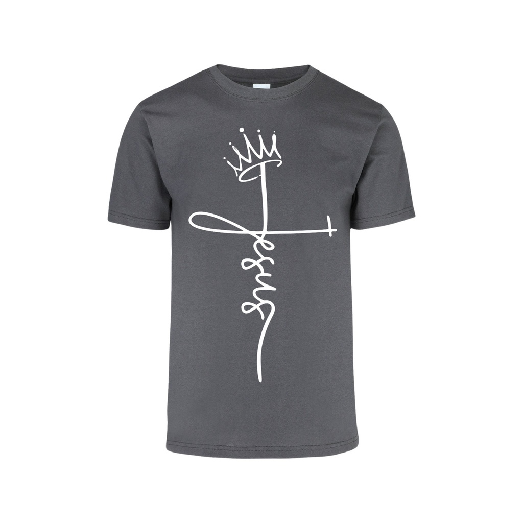 Playera CR/MC Estampada CRUZ TEXTO JESUS