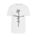 Playera CR/MC Estampada CRUZ TEXTO JESUS