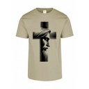 Playera CR/MC Estampada CRUZ IMAGEN JESUS