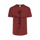 Playera CR/MC Estampada CRUZ TEXTO JESUS